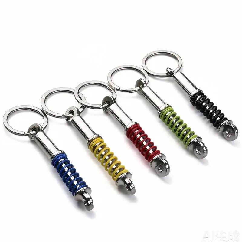 Car modification advertisement keychain shock absorber keychain shock-absorbing suspension figurine keychain hanger accessory