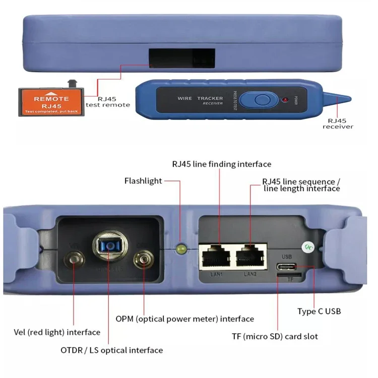 1310 1550 alta precisão otdr high-end detector de ponto de interrupção equipamento de fibra óptica 1 mini otdr frete grátis descascador de cabo de fibra