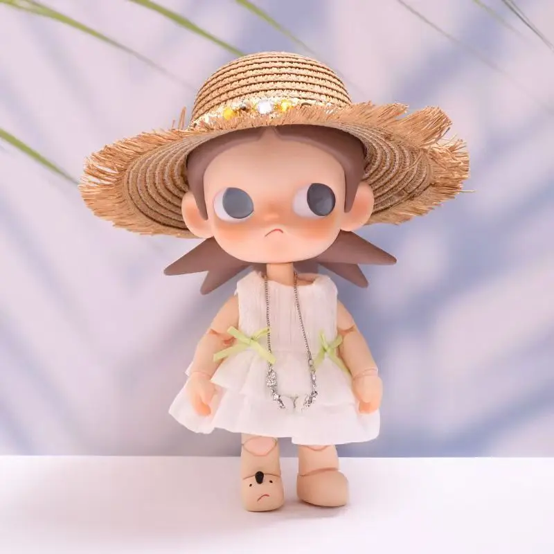 

Одежда для кукол Zsiga, шикарное белое марлевое платье в соломенной шляпе с драгоценными камнями, милая и элегантная одежда на тему Zsiga