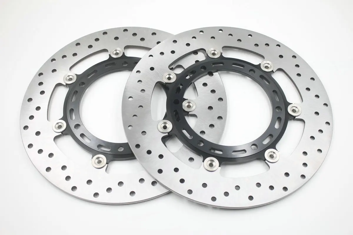 2ps Motorcycle Front Brake Disc Rotors for MT-01 1670 2005-2006 Silver +black (round)