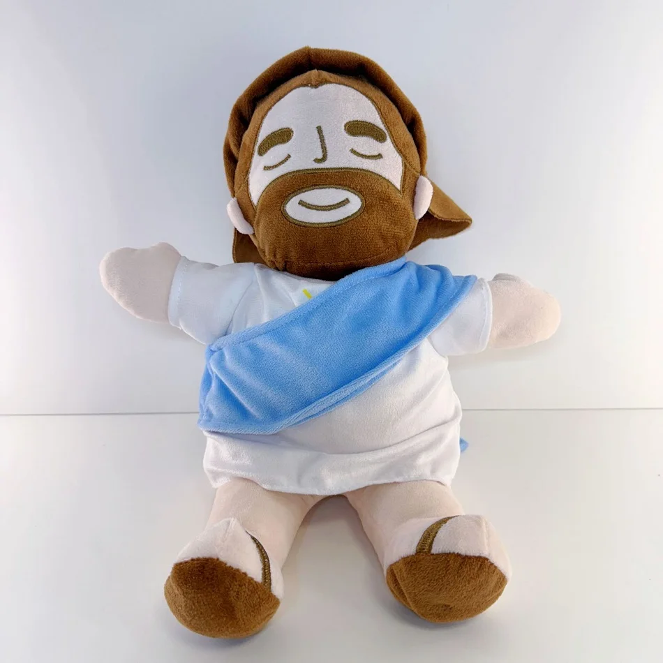 Pluszak Matka Boska oddychająca Jezusa, miękka zabawka dla dzieci, uspokajający pluszak Jezus, komfortująca zabawka Jezus z sercem, prezenty na Wielkanoc i Boże Narodzenie
