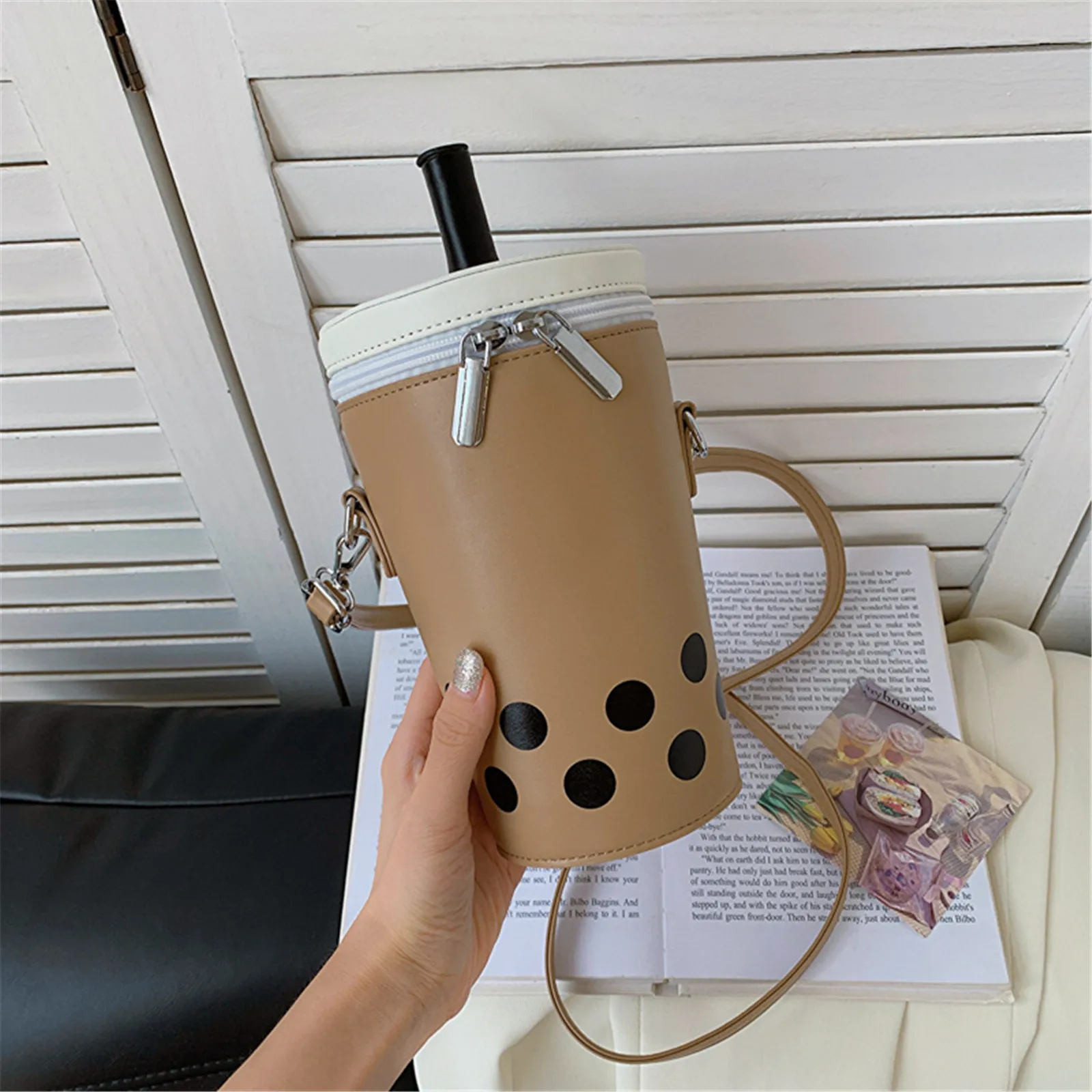 Cute Milk Tea Cup Shaped Crossbody Bags Women Small PU Leather Bucket Bag Shoulder Bag Female Harajuku Luxury Mobile Phone Purse