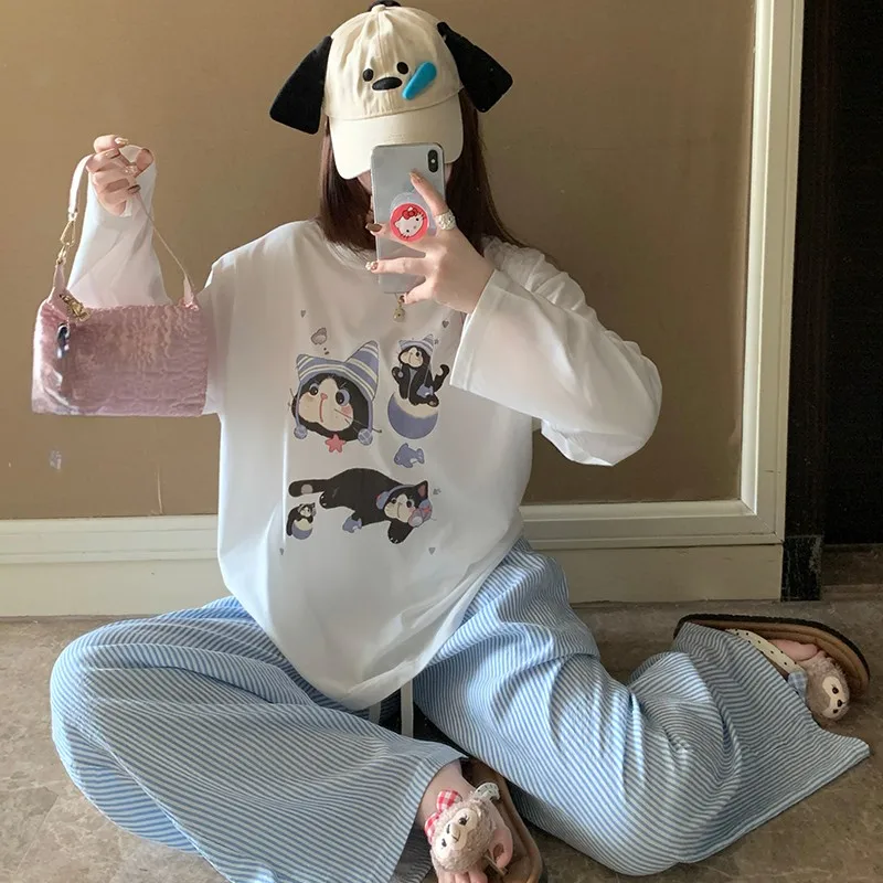 

Комплекты пижам черного цвета для женщин: синий кашемировый комплект с полосатым узором для отпуска, мягкий на ощупь, с V-образным вырезом, короткими рукавами, длиной до щиколотки, в стиле OL