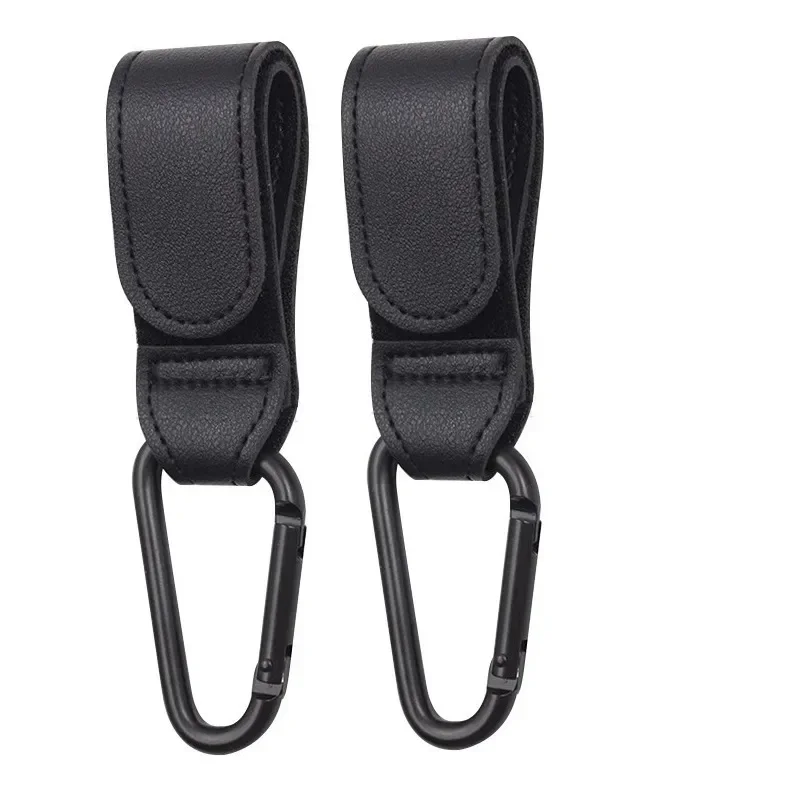 Wholesale 2pcs 360 Degree Rotatable PU Leather Stroller Hook for Pram Cart Organizer Baby Stroller Accessories