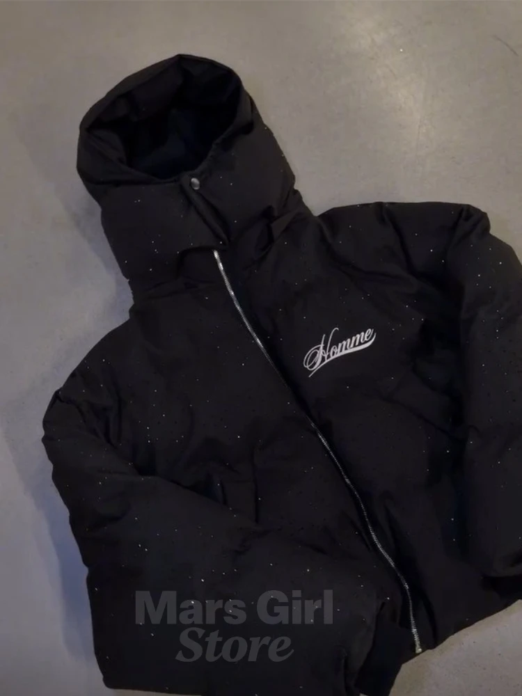 Y2K المرأة Harajuku الشتاء وسادة مبطنة سميكة معطف دافئ المرأة خمر زمم ملابس خارجية ملابس الشارع الشهير موضة سترات جديدة #5