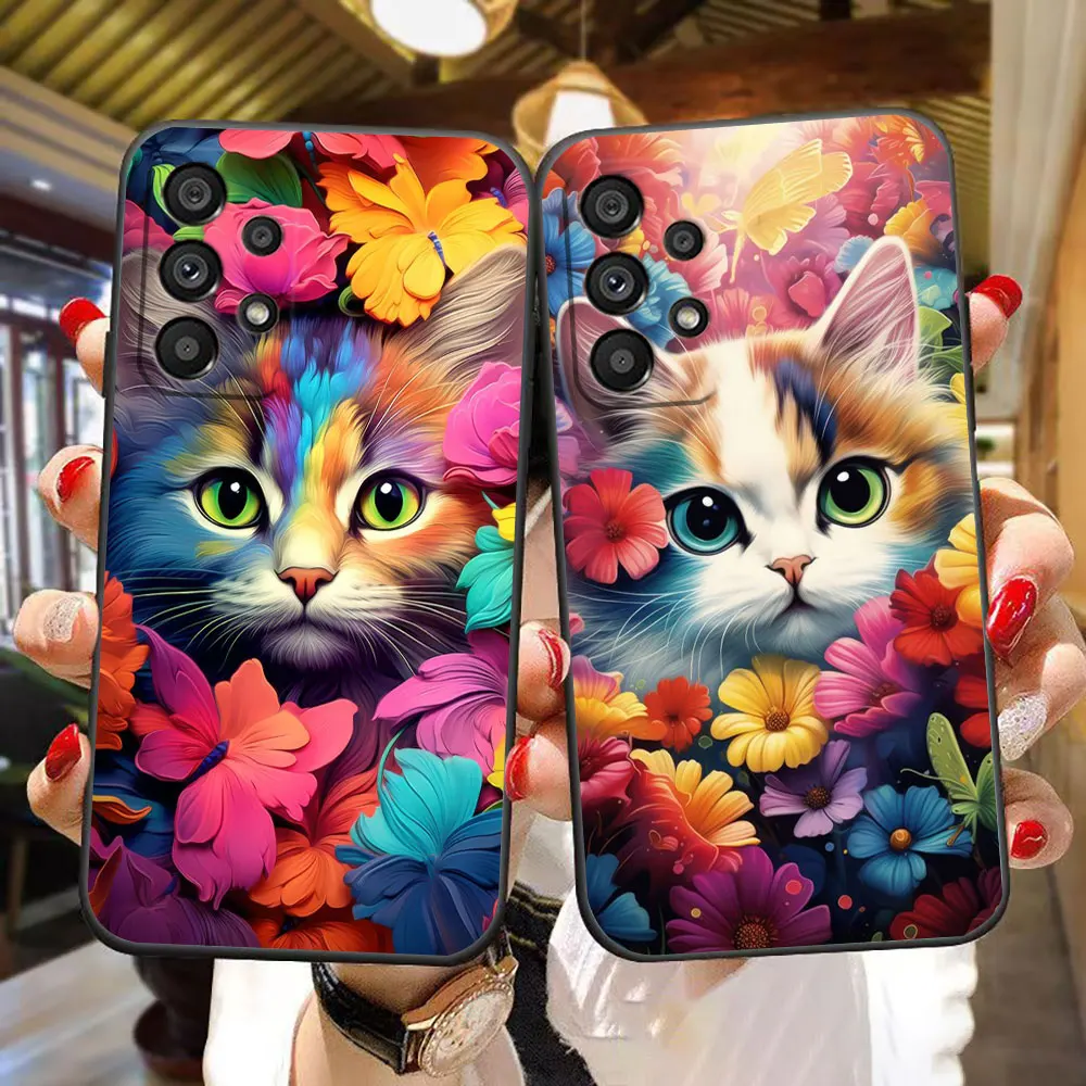 

Cute Detection Cat Phone Case For Samsung Galaxy A73 A72 A55 A54 A53 A52 A51 A42 A34 A33 A32 A23 A22 A20S A14 Case Funda Shell