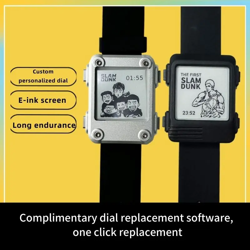 ESP32 Display E-ink Smart Watch Quadrante fai-da-te regolabile Stampante 3D Custodie CNC Collegamento personalizzabile con Bluetooth e sviluppatori