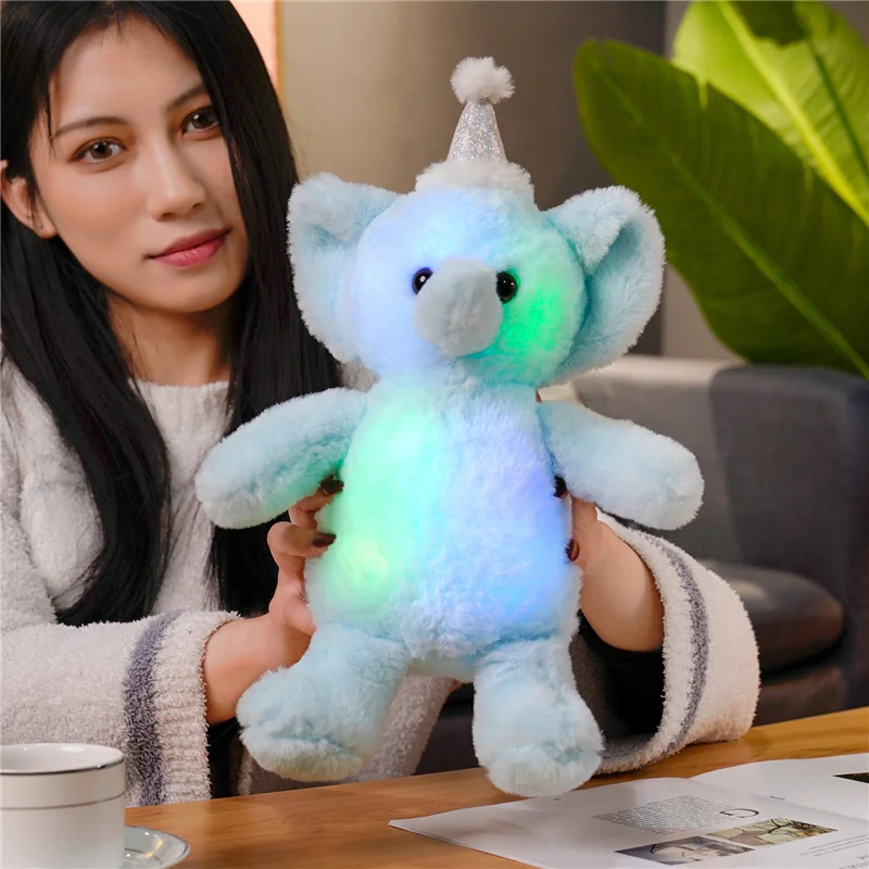 

Luminous Elephant Toy 30CM with LED Light Plush Elephant Home Decoration Birthday Gift