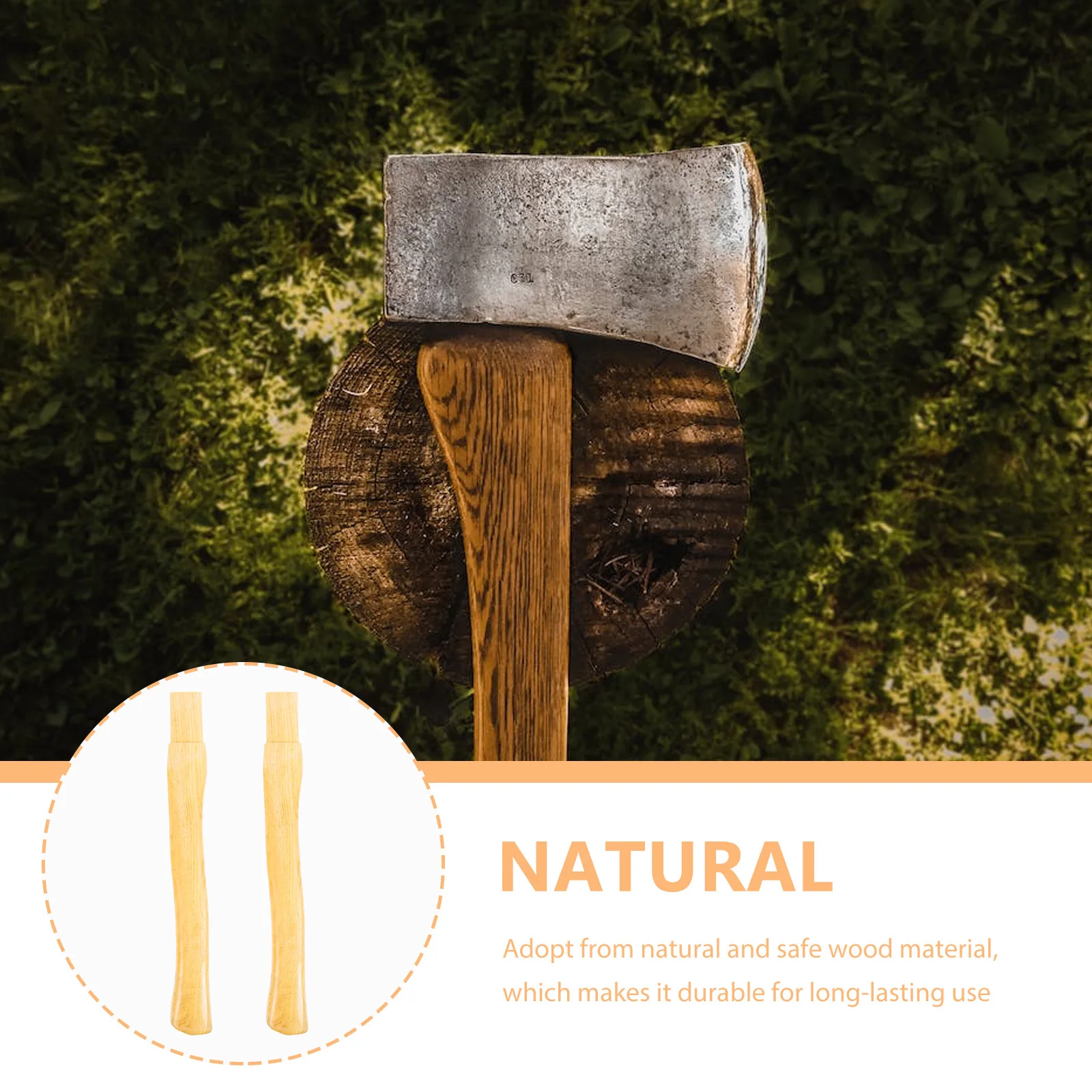 

2pcs Wooden Accessory Beech Wood Axe H Replacement For Axe Camping Hatchet Chopping Tool Long Lasting Wooden H