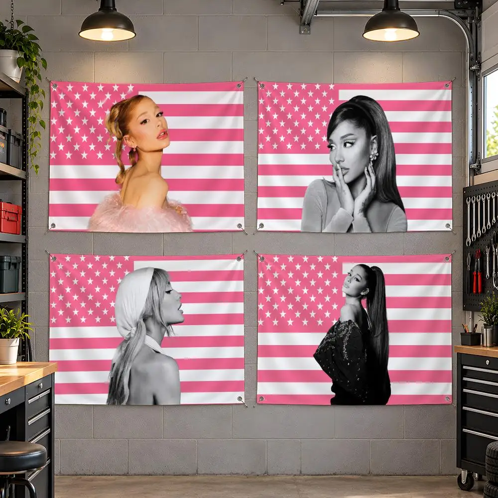 Singer Pop Ariana Grande Flags Fan Flag Banner Outdoor Camping Backyard Lawn Garden Patio Party Decor Gift