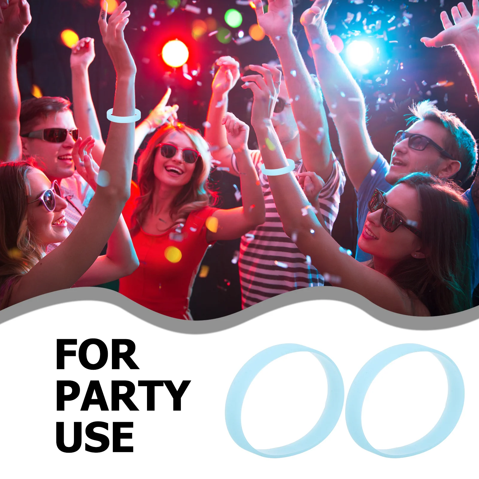 40 Uds. Pulseras de silicona con brillo nocturno, estiramiento en blanco, Color sólido, impermeables para deportes al aire libre, seguridad, recuerdos de fiesta, eventos