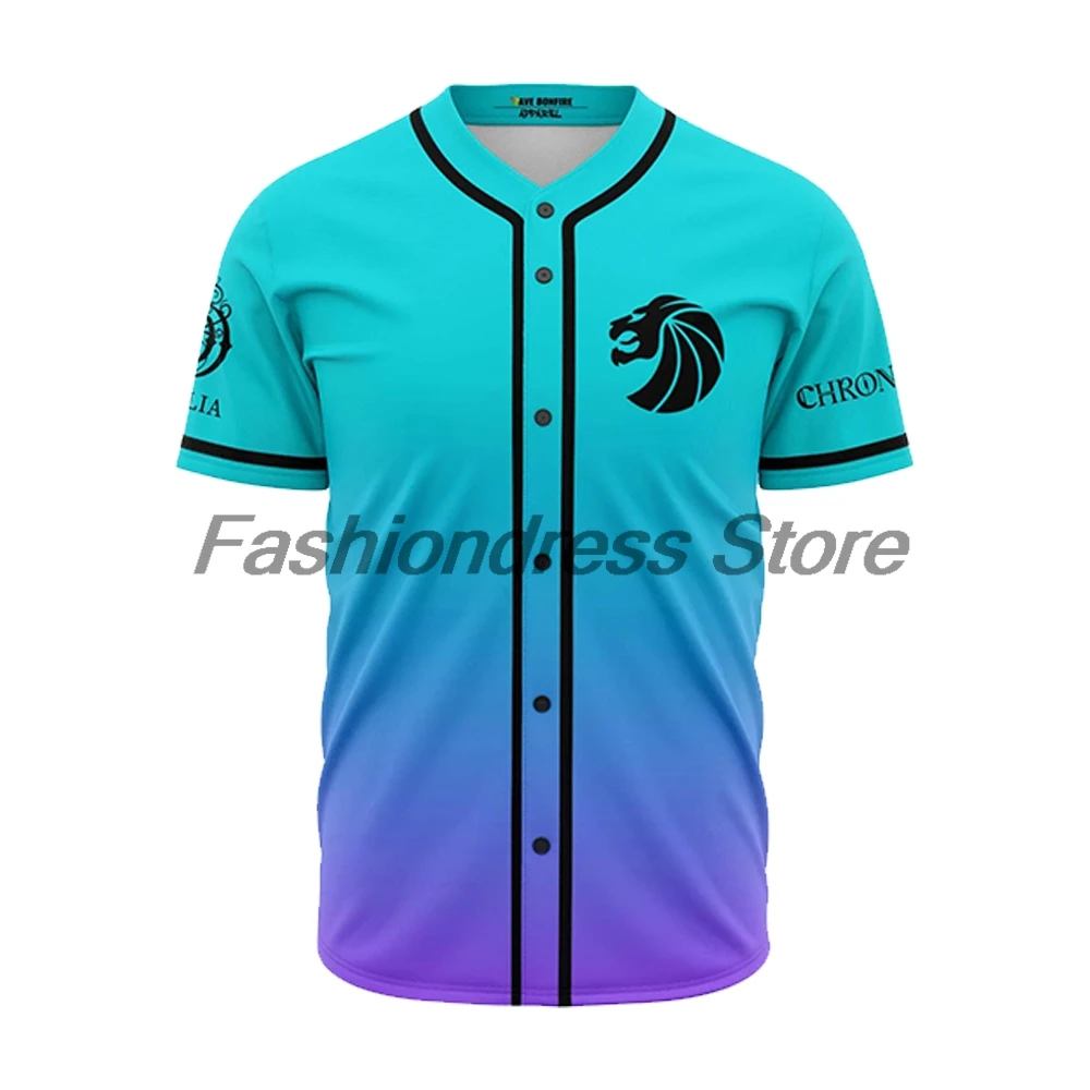 Seven Lions Chronicles III Ophellia Baseball Jersey V-Neck Short Sleeve Button-Down Shirts Women Men Streetwear Tops