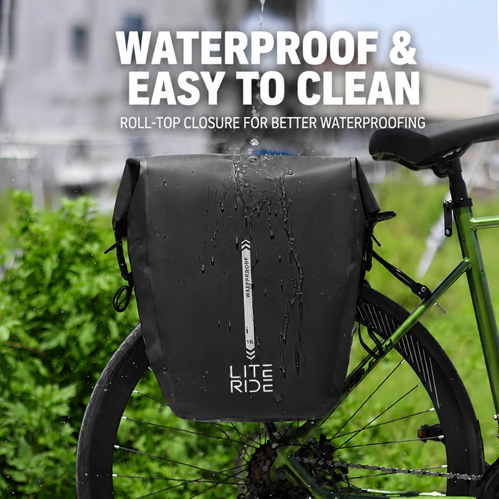 

LITERIDE Bicycle Rear Seat Bag 18L Large Capacity waterproof Outdoor Luggage Bags Cycling MTB Road Bike Trunk Double Pannier Bag