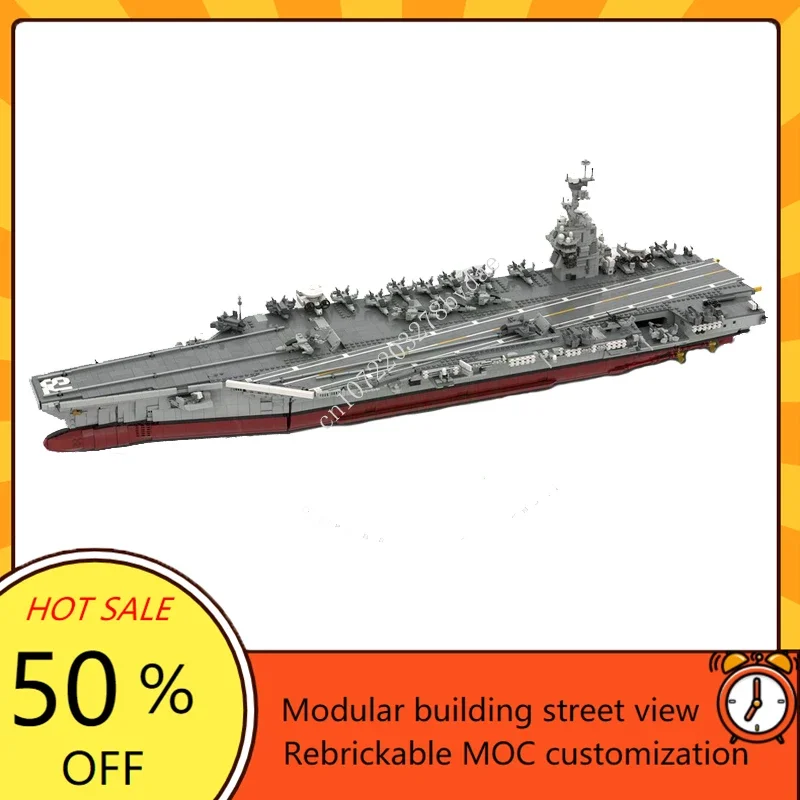 

5948PCS New 1:300 Navy Air Carrier CVN-78 Gerald R. Ford Model World Military Building Blocks Toys for Kids Bricks Gifts Boys