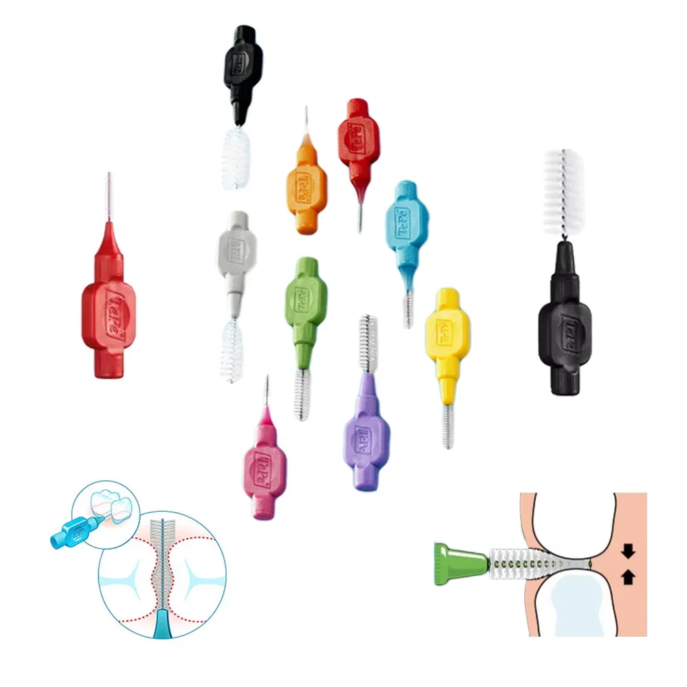 8Pcs Original TePe Interdental Brush Soft Bristles Short Handle Oral Care Tool Tooth Gap Cleaner Brushes For Teeth Hygiene