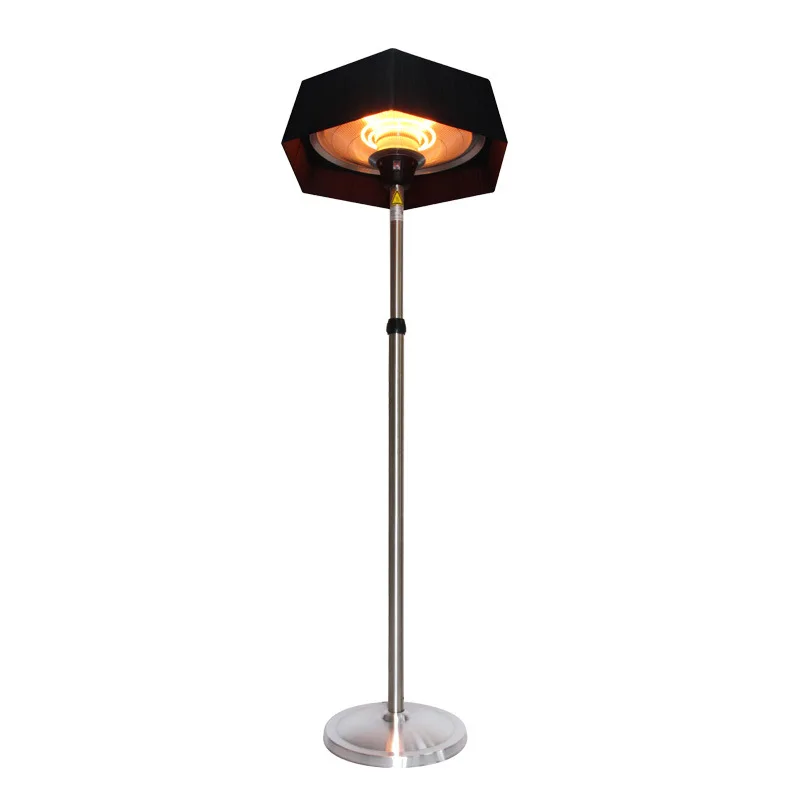 Moderne elegante vrijstaande elektrische tuinverwarmer 2 verwarmingsmodi voor terras, balkon, terras, buitenbars