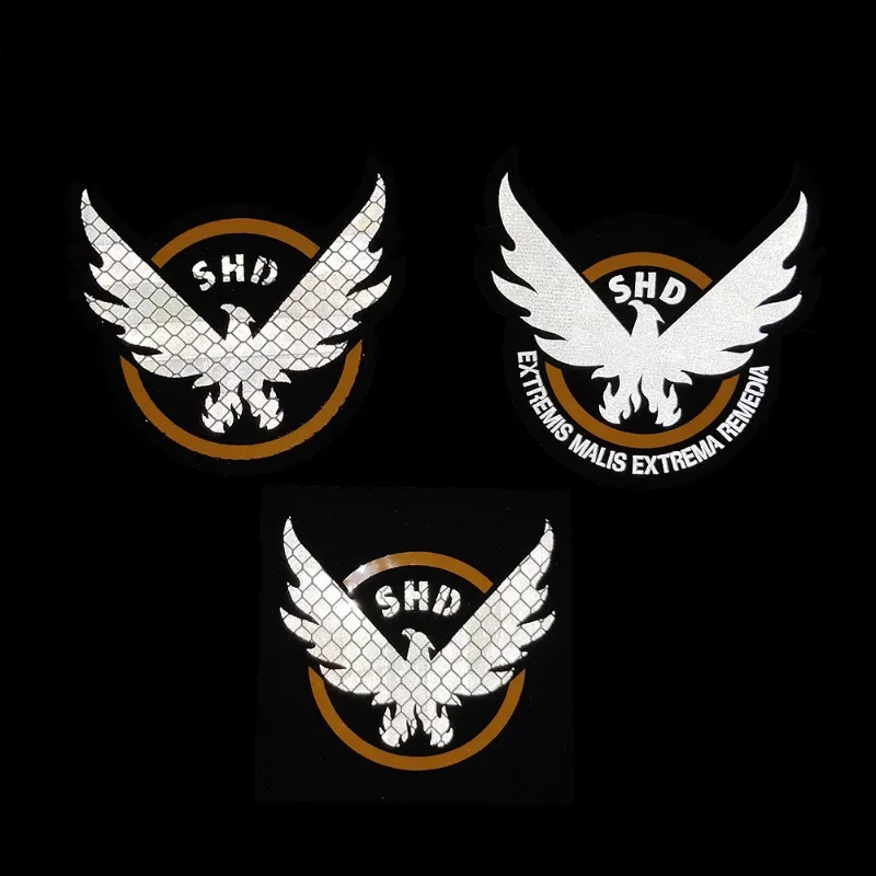 The Division Embroidery Patch Game Airsoft Cosplay PVC Armband SHD Wings Out Badge Military Tactical Skull Hook and Loop Patches