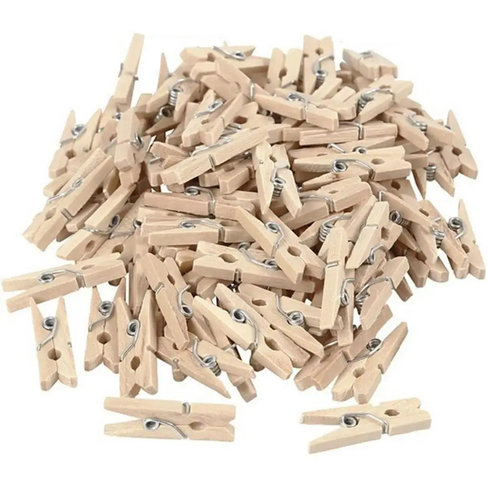 

Natural 72mm Long DIY Wedding Party School Photo Clips Craft Decoration Clothespin Clothes Pegs