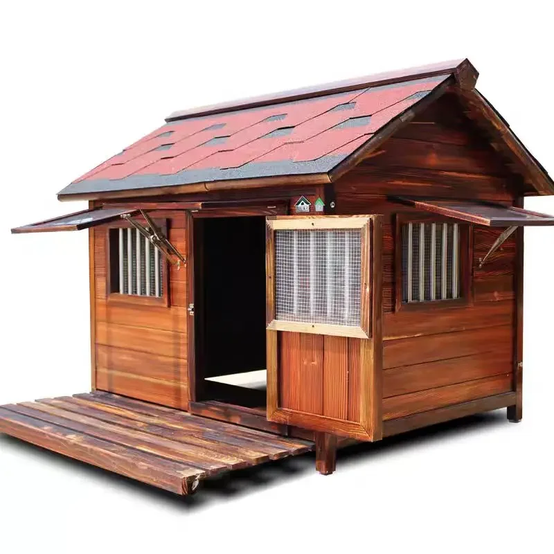 Four Seasons Universal Solid Wood Pet House Furniture Modern Style Outdoor Living Room Waterproof Kennel
