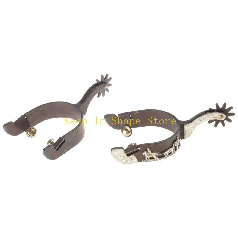 U1JC اليد منحوتة الحصان حفز استبدال الفولاذ الطري كاوبوي الغربية حفز رجل الحبال حفز معدات المنافسة سهلة الاستخدام #3