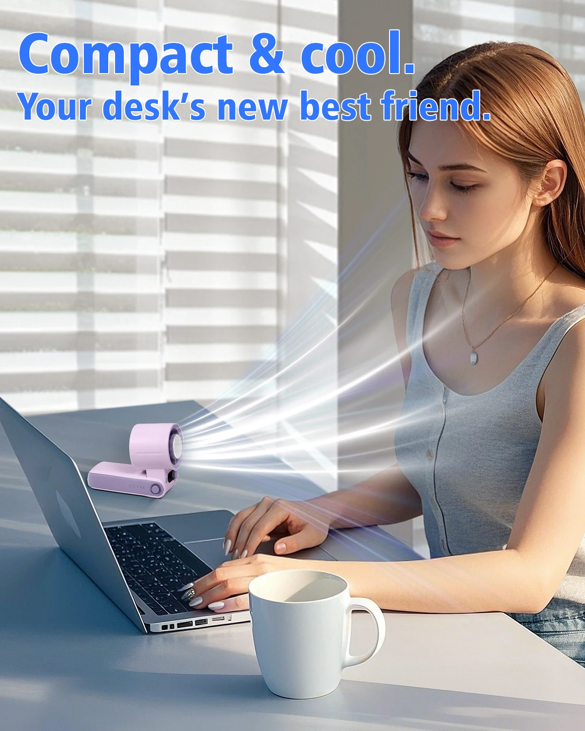 Eary handventilator met 6000 mAh batterij-aangedreven 100 snelheden verstelbare opvouwbare persoonlijke ventilator digitaal display cadeaus voor dames kinderen