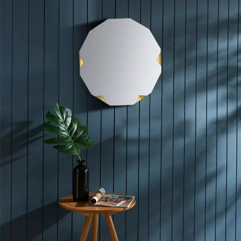 Balcony Salon Decorative Mirror Round Luxury Aesthetic Decorative Mirror Vintage Nordic Akcesoria Do Pokoju Balcony Decoration