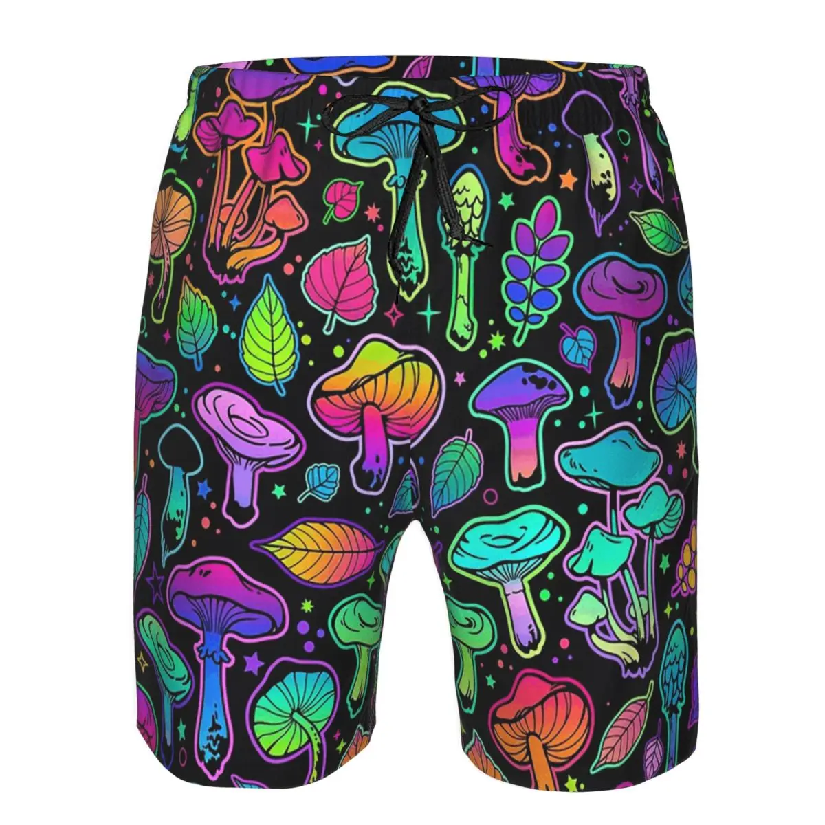 Psychedelic Magic Rainbow Mushrooms Trunks Beach Board Shorts Casual Quick Dry Swimming Summer Men Pants
