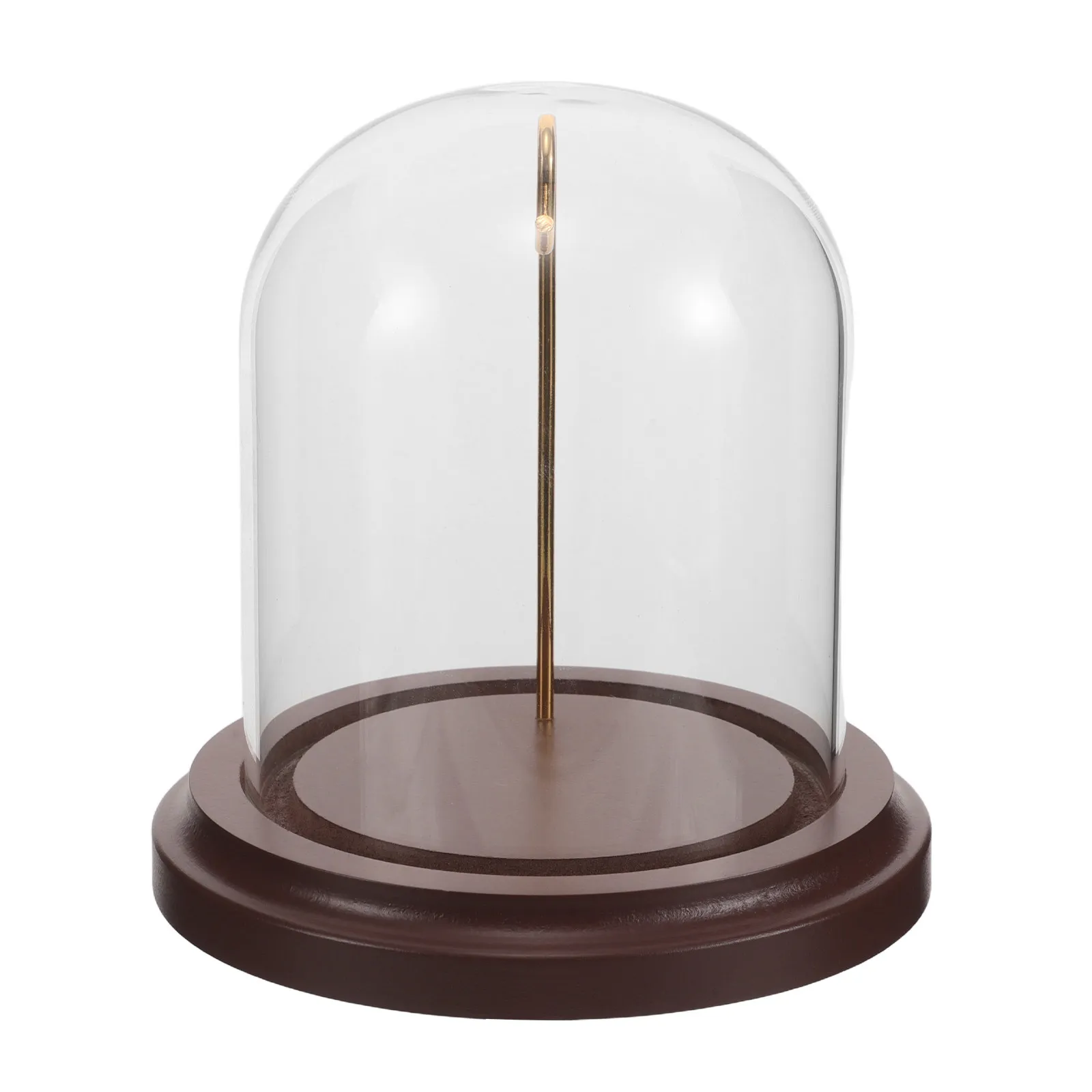 Pocket Watch Glass Display Dome Cloche with Hook Wood Base 3.1 X 4 Transparent Ornament Showcase Dust Proof Display Case - view 6