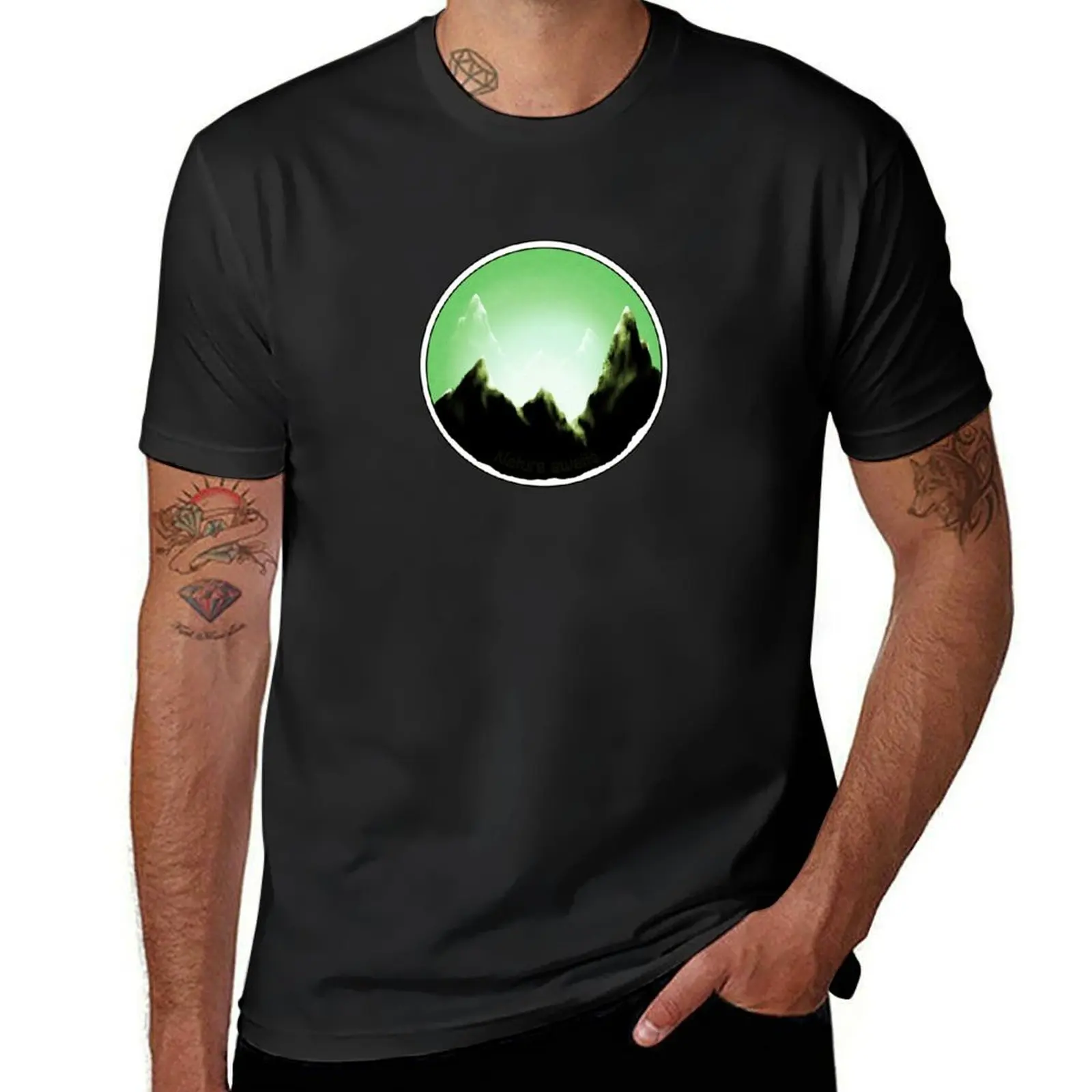 

Nature awaits. Mountains. T-Shirt anime clothes tees Short sleeve tee plus sizes mens graphic t-shirts pack