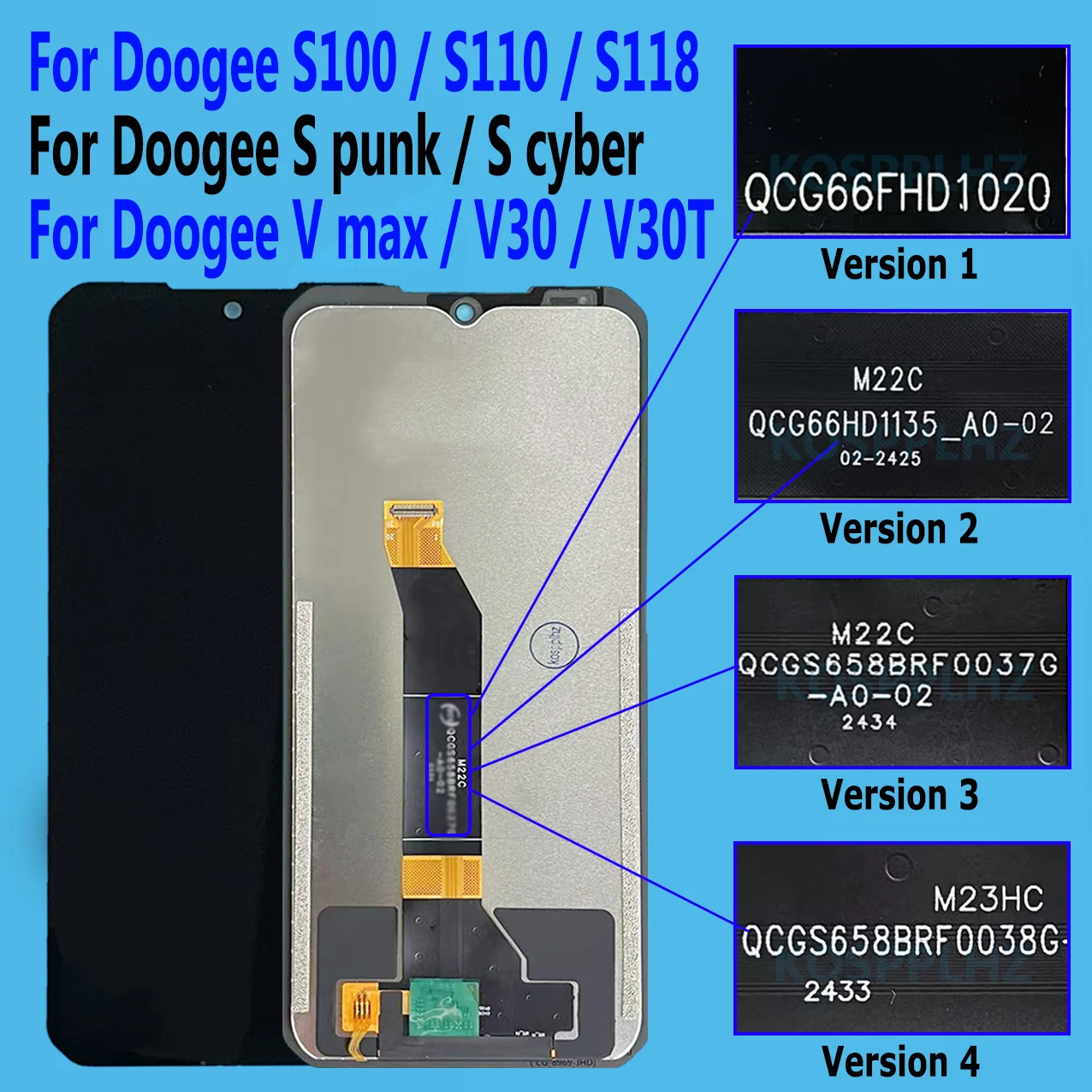 For DOOGEE S100 S110 S118 LCD Display Touch Screen Assembly For DOOGEE V30 V MAX Plus LCD Screen Doogee Spunk LCD S cyber LCD