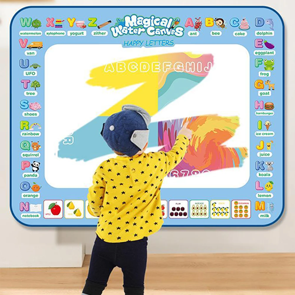 60x80CM Magic Water Drawing Mat Coloring Doodle with Reusable Magic Pens Montessori Painting Board Educational Toys Kids Gifts