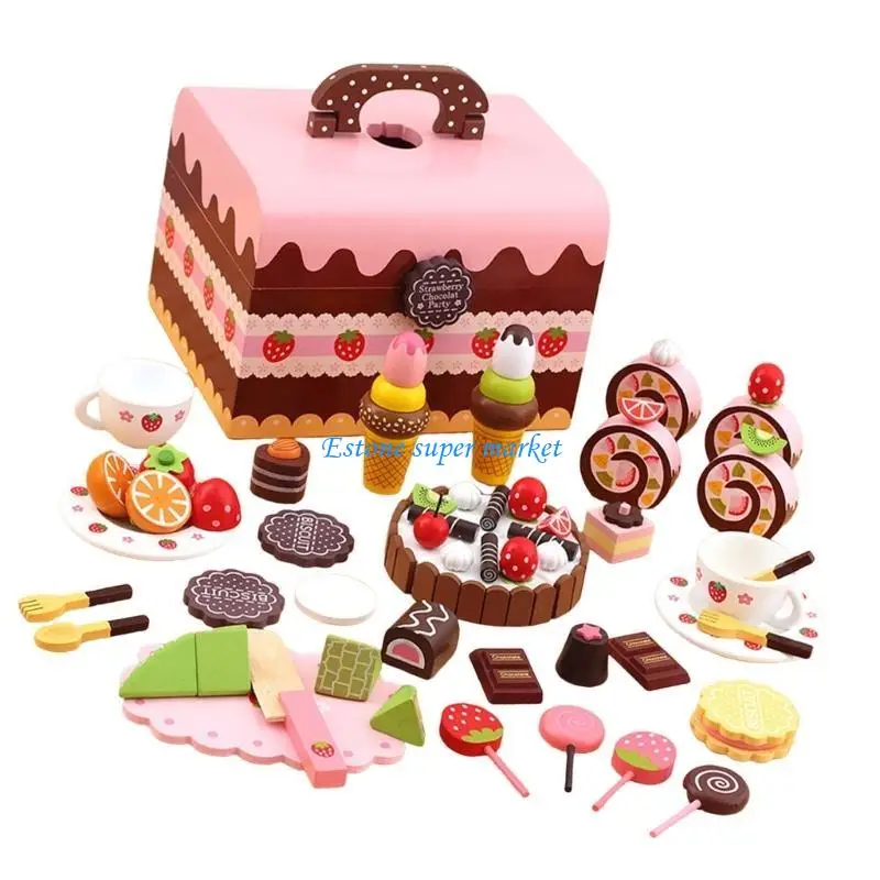 090B صينية كب كيك لعبة التطوير المبكر هدية تعليمية للأطفال مجموعة لعب المطبخ