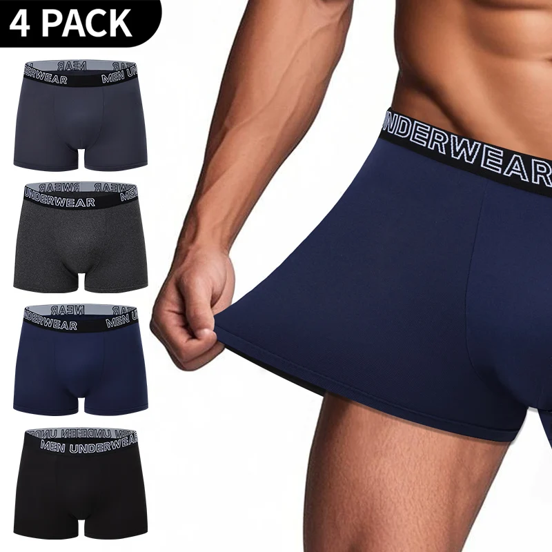 4/10 Piece Men's And Teenagers' Four Season Black Basic Versatile Elastic Waisted Underwear Boxer Shorts Plus Size Sport Shorts image 4