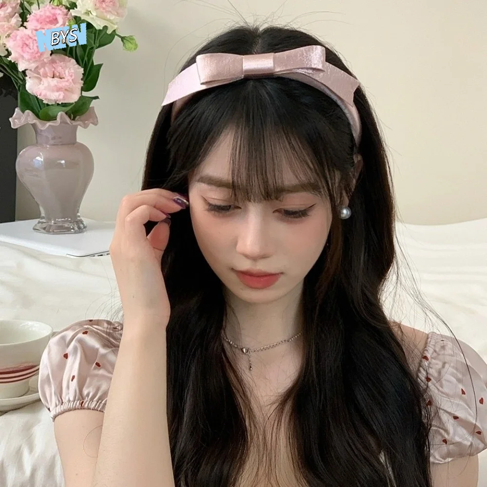 

Fashion Satin Bow Headband Thin Non-Slip Balletcore Hair Band Women Hair Hoop Headwear Women Hairband Makeup