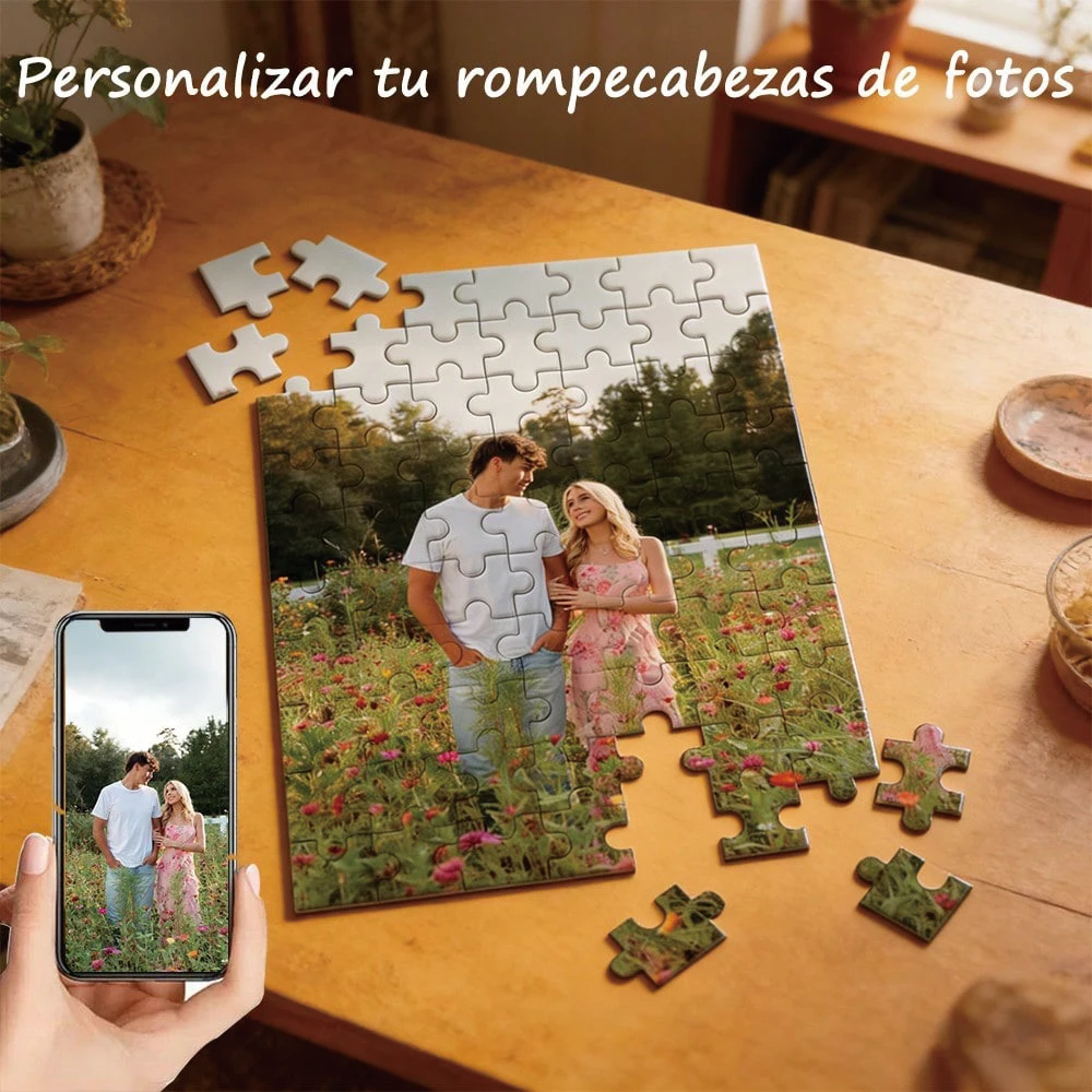 35/300/500/1079 Teile Personalisiertes Foto-Puzzle Paar-Fotos Individuelles Geschenk Puzzle-Brett