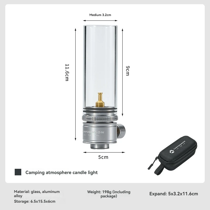 T-1D الغاز الفتيل مصباح شمعة خيمة مبخرة فانوس التخييم أجواء شقة علبة الغاز اسطوانة مستقيمة مصباح على شكل شمعة