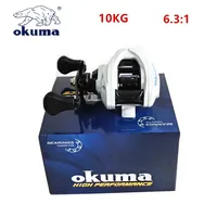 OKUMA fishing reel metal wire cup 6.3:1 water droplet wheel 10KG magnetic brake fishing bait carp fishing reel