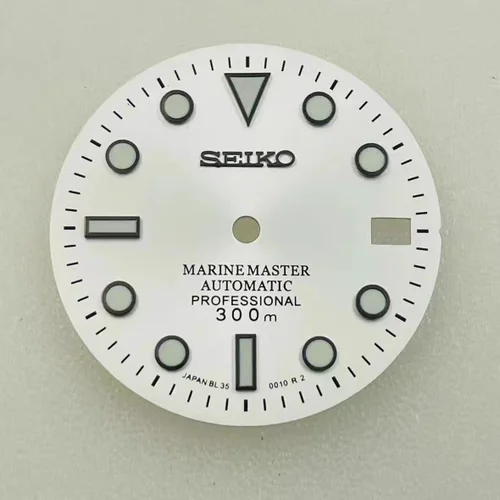 Esfera NH35 de 28,5mm/esfera NH36 con logotipo S, cara mecánica de buceo fantasma de agua verde que brilla en la oscuridad para seiko mod