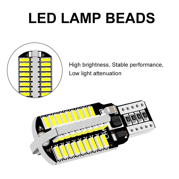 4pcs W16W T15 LED T16 Bulb Canbus Backup Reverse Led 921 912 LED Bulbs 72SMD 4014 Auto Car Interior Brake Stop Lamp Error Free