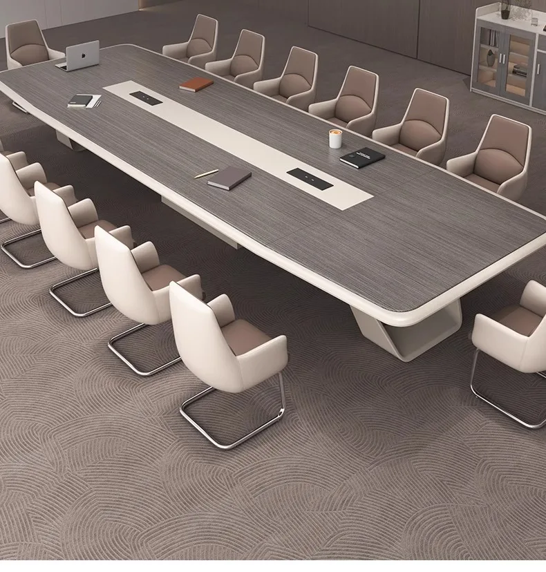 심플하고 현대적인 대형 회의실 회의 교육 협상 사무실 테이블과 의자 조합