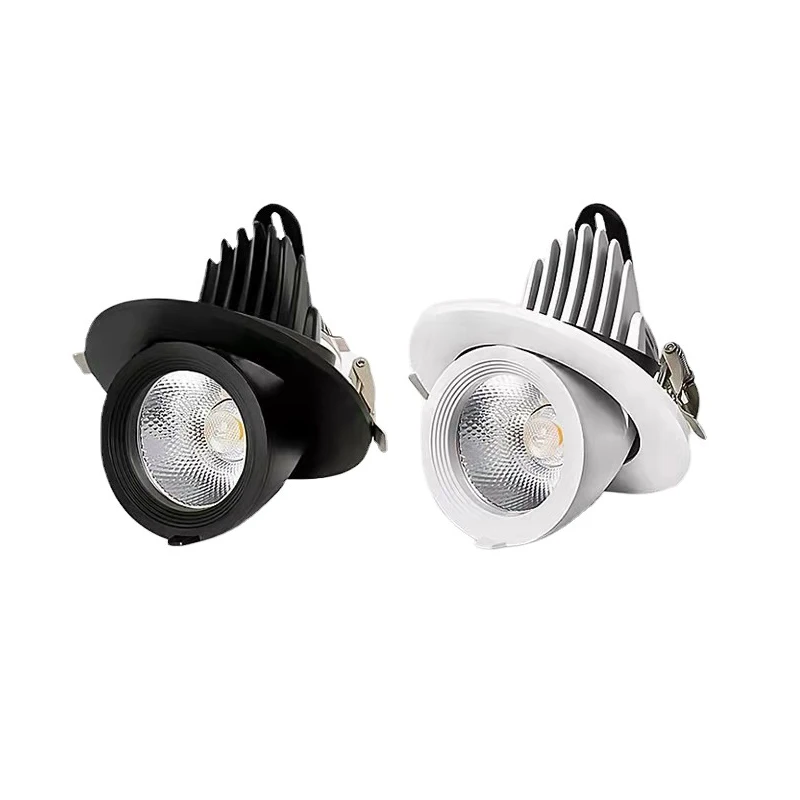 

360 ° Регулируемый светодиодный светильник COB, встраиваемый потолочный светильник 7 Вт, 10 Вт, 12 Вт, 15 Вт, 20 Вт, 24 Вт, точечный светильник для гостиной, фойе, барная стойка, офис