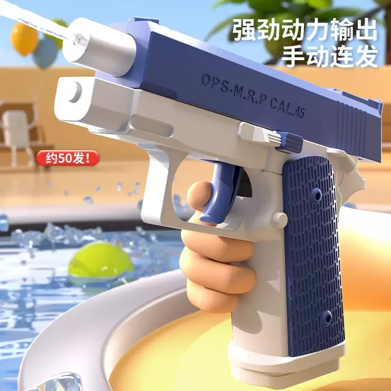 Pistola de agua Super Soaker: chorro de agua automático de alta presión, juguete contra salpicaduras recargable para juegos infantiles de verano al aire libre