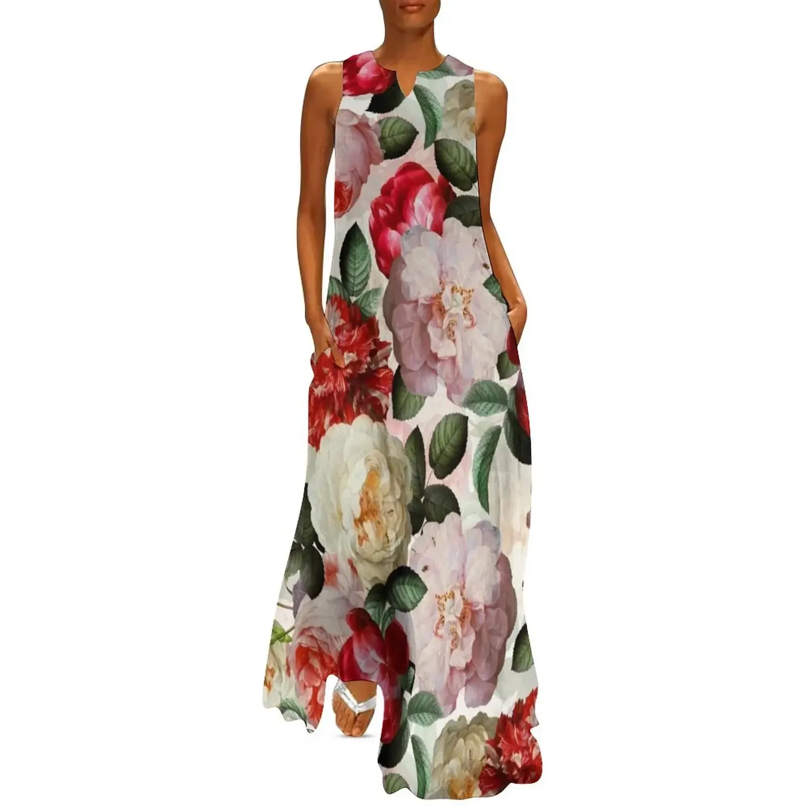 

Antique Jan Davidsz. de Heem Lush Roses Flowers shiny colors Pattern Long Dress womens clothing Dress
