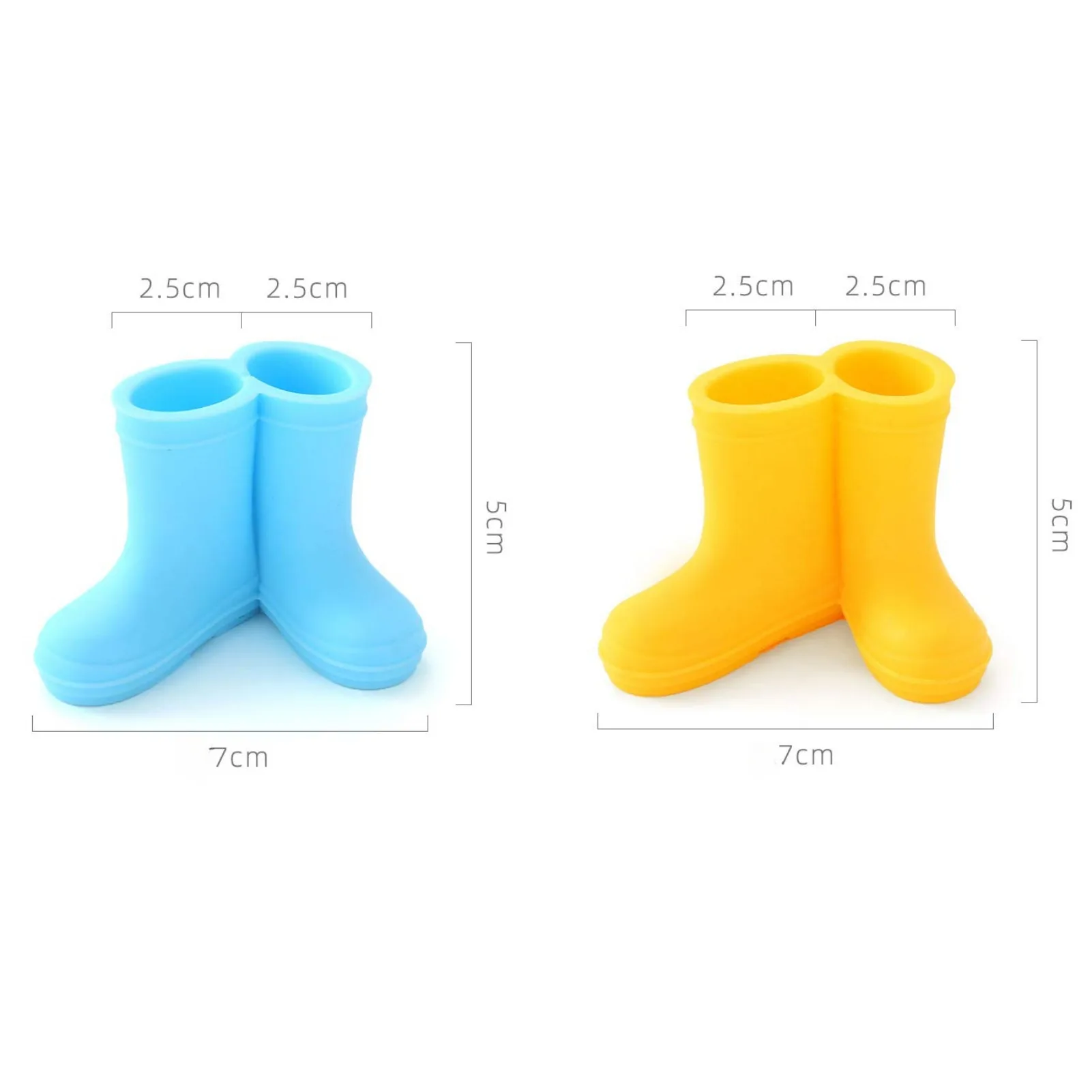 Mini Silicone Couple Toothbrush Holder,Makeup Brushes Razors Holder,Pen Holder, Mini Rain Boots Ornament,Bathroom Decor.