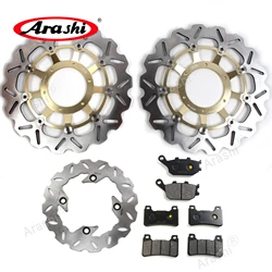 Arashi 1 Set For HONDA CBR600RR 2007 - 2014 CNC Front Rear Brake Disc Rotors Brake Pad CBR 600 RR 2008 2009 2010 2011 2012 2013