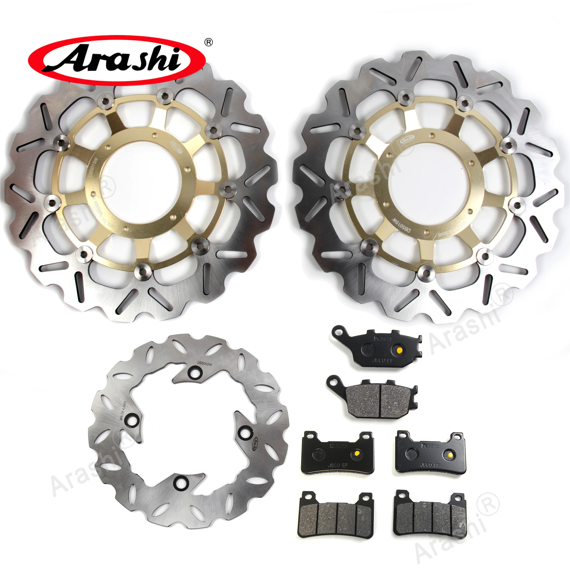 Arashi 1 Set For HONDA CBR600RR 2007 – 2014 CNC Front Rear Brake Disc Rotors Brake Pad CBR 600 RR 2008 2009 2010 2011 2012 2013