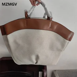 2 Teil/satz frauen Große Kapazität Leinwand Einkaufstasche Einfache Design Damen Business Pendeln Schulter Tasche 2024 Neuheiten Weibliche