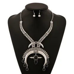 Afghan Vintage Tribal Silver Color Statement Collar Choker Bib Necklace