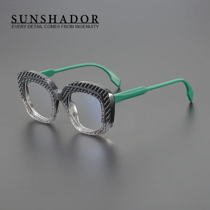 High Quality Retro Glasses Frame Designer Fashion Trendy Thick Edged Large Eyeglasses Men Women Myopia Eyewear