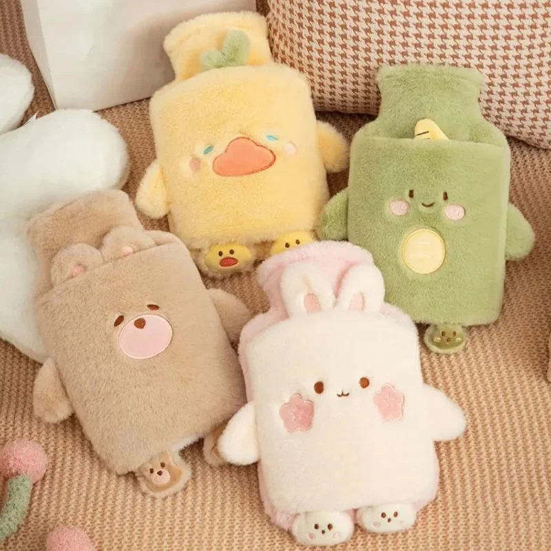 Water Injection Hot Water Bag Thickened Explosion-proof Hot Compress Warm Stomach Warm Water Bag Cute Plush Warm Water Treasure